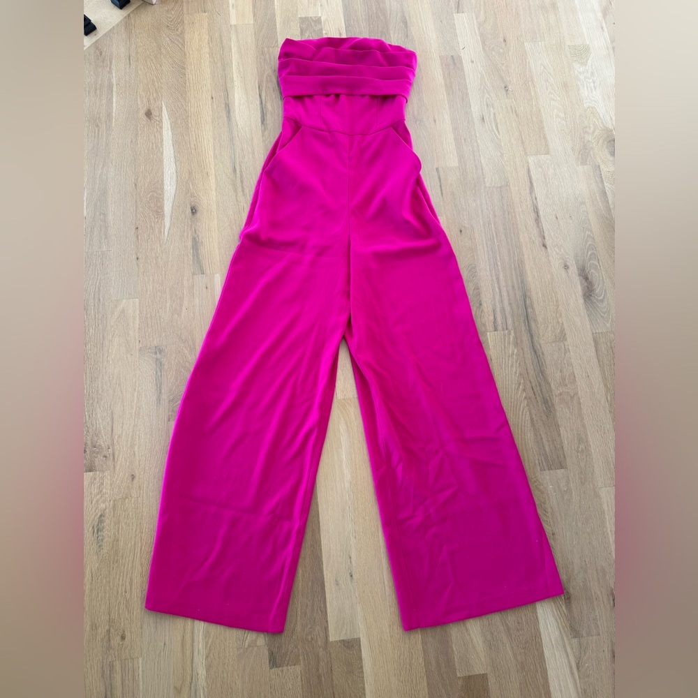 Express Pink Strapless Jumpsuit